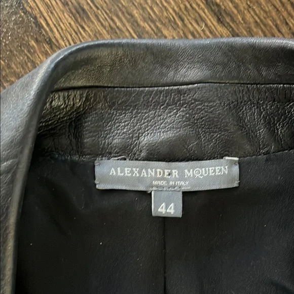 Alexander McQueen Black Leather Jacket like new condition. Never worn.